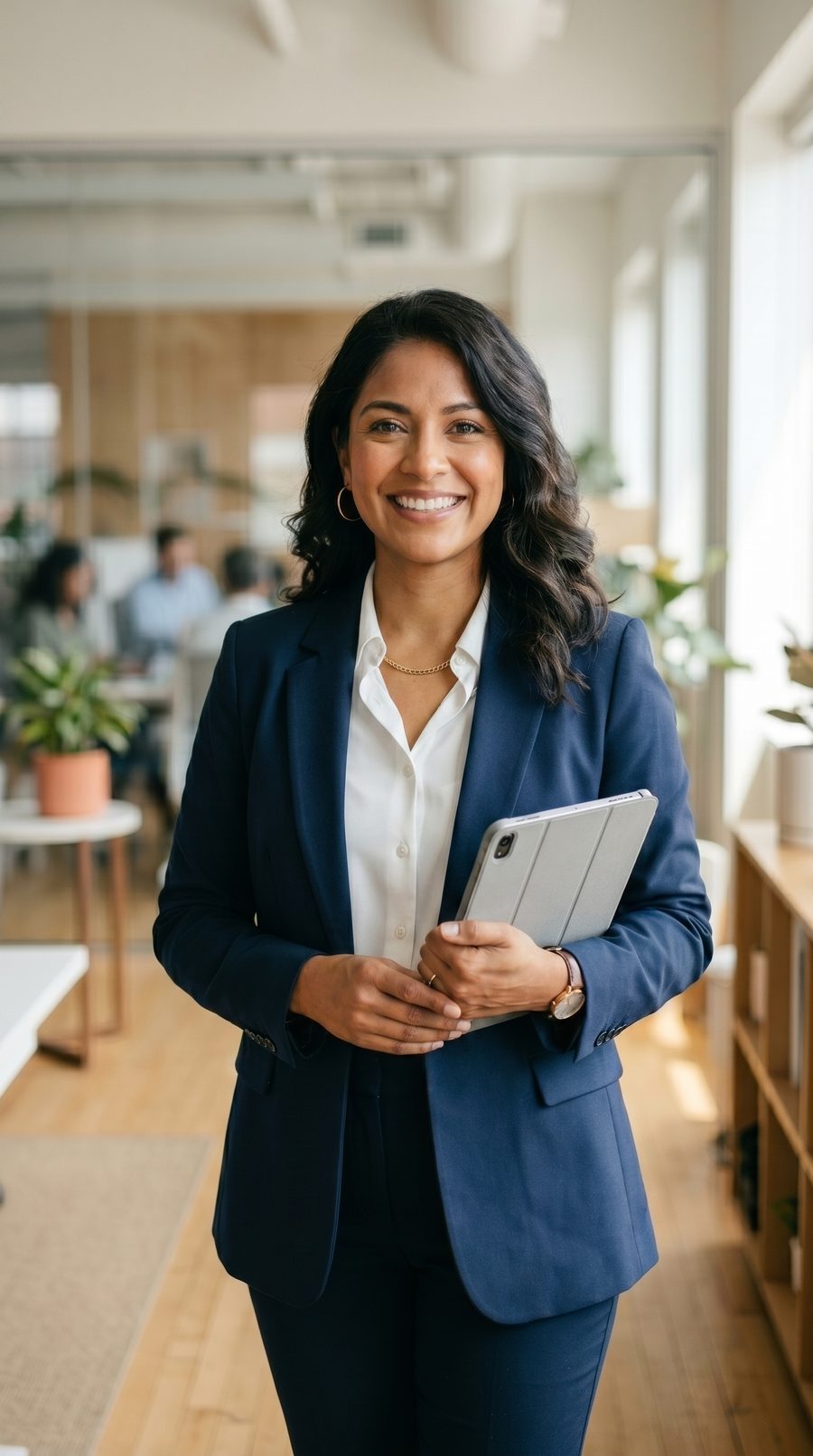Mujer profesional preparándose con Licenfy